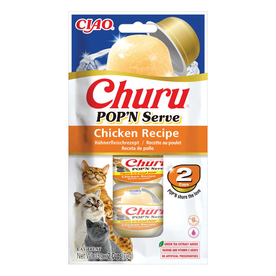 2 cuvetes x 35 g Churu Pop 'N Serve Snack Gelatina de frango para gatos, , large Imagem n&uacute;mero 1