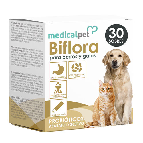 Medicalpet Biflora probi&oacute;tico para perros y gatos Imagem n&uacute;mero 1