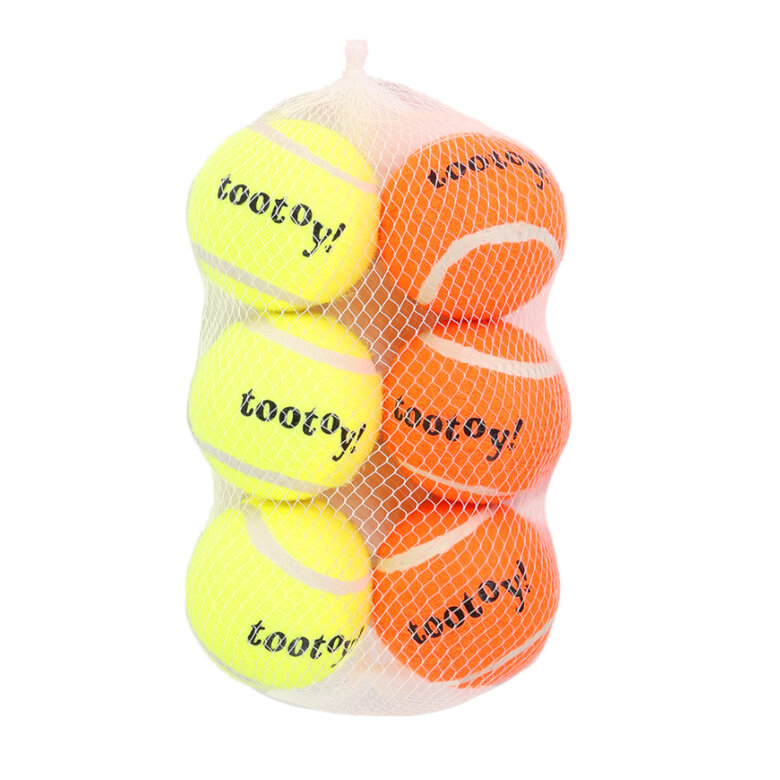 Tootoy! Chase Six Squeaker Ball pack de bolas de ténis para cães,  Imagem número 2 Tootoy! Chase Six Squeaker Ball pack de bolas de ténis para cães, , large Imagem número 2