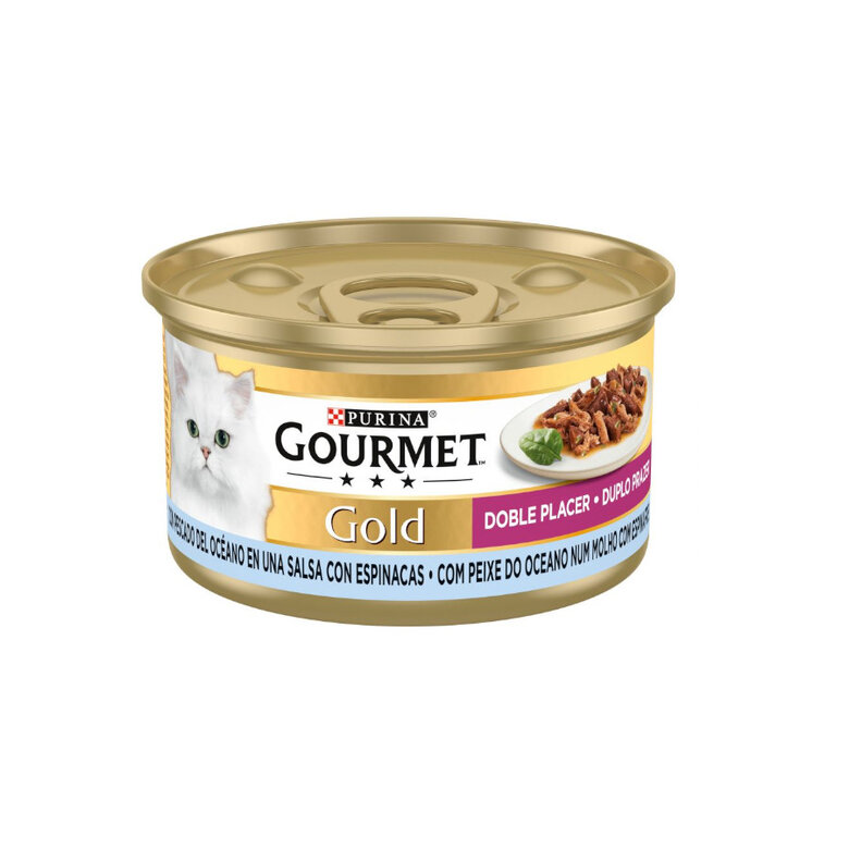 Gourmet Gold Peixe do Oceano e Espinafres em molho para gatos, , large image number null