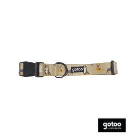 Gotoo Coleira estampada castanha para cães