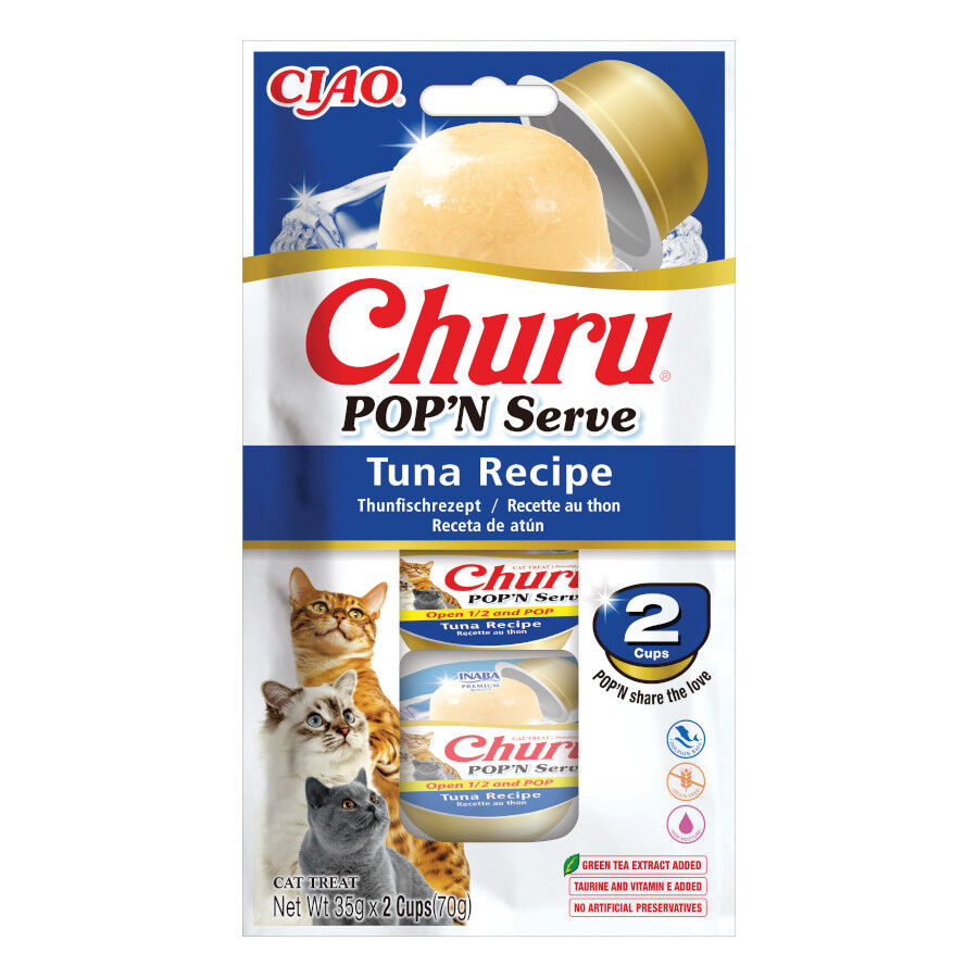 2 cuvetes x 35 g Churu Pop 'N Serve Snack Gelatina de atum para gatos, , large Imagem n&uacute;mero 1