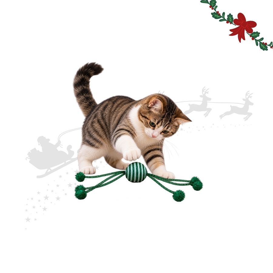 Wonder Christmas Bola Brilhante com Corda Brinquedo para gatos, , large Imagem n&uacute;mero 1
