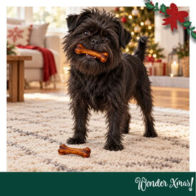 Wonder Christmas Dupla de Ossos de Couro Prensado Snacks para C&atilde;es