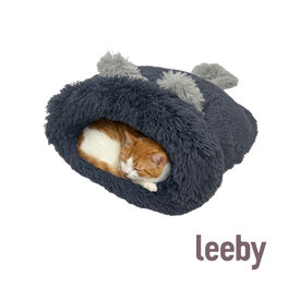 Leeby Cama Saco com Orelha e Cauda Cinzento para gatos