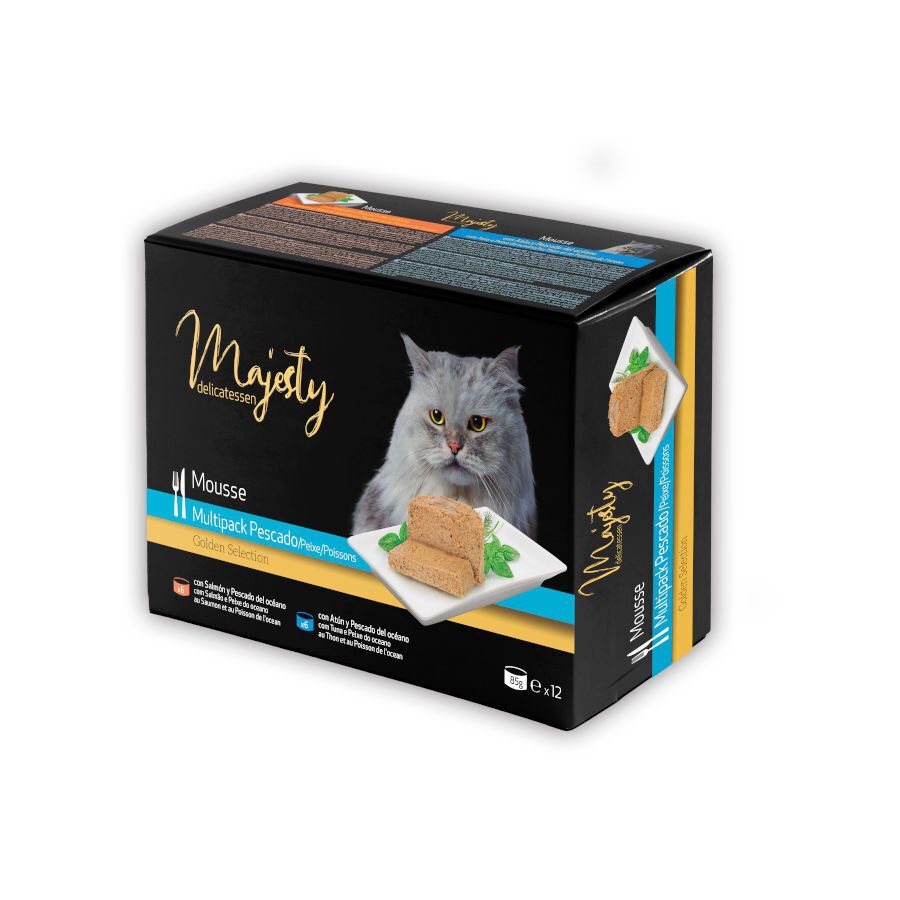 12 latas x 85 g Majesty Adult Mousse de Peixe lata para gatos - Pack, , large Imagem n&uacute;mero 1