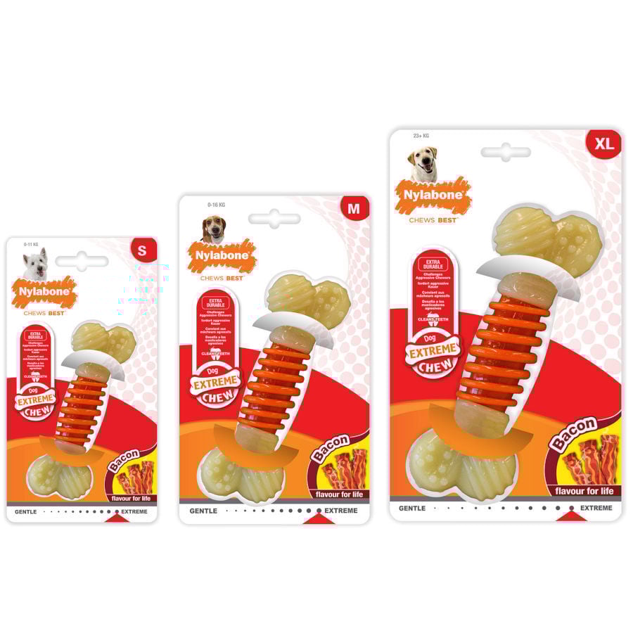 Nylabone Osso Mordedor Dent&aacute;rio com Sabor a Bacon para c&atilde;es, , large Imagem n&uacute;mero 4