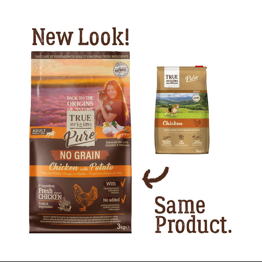 12 kg True Origins Adult Pure Frango No Grain ra&ccedil;&atilde;o para c&atilde;es, , large Imagem n&uacute;mero 2