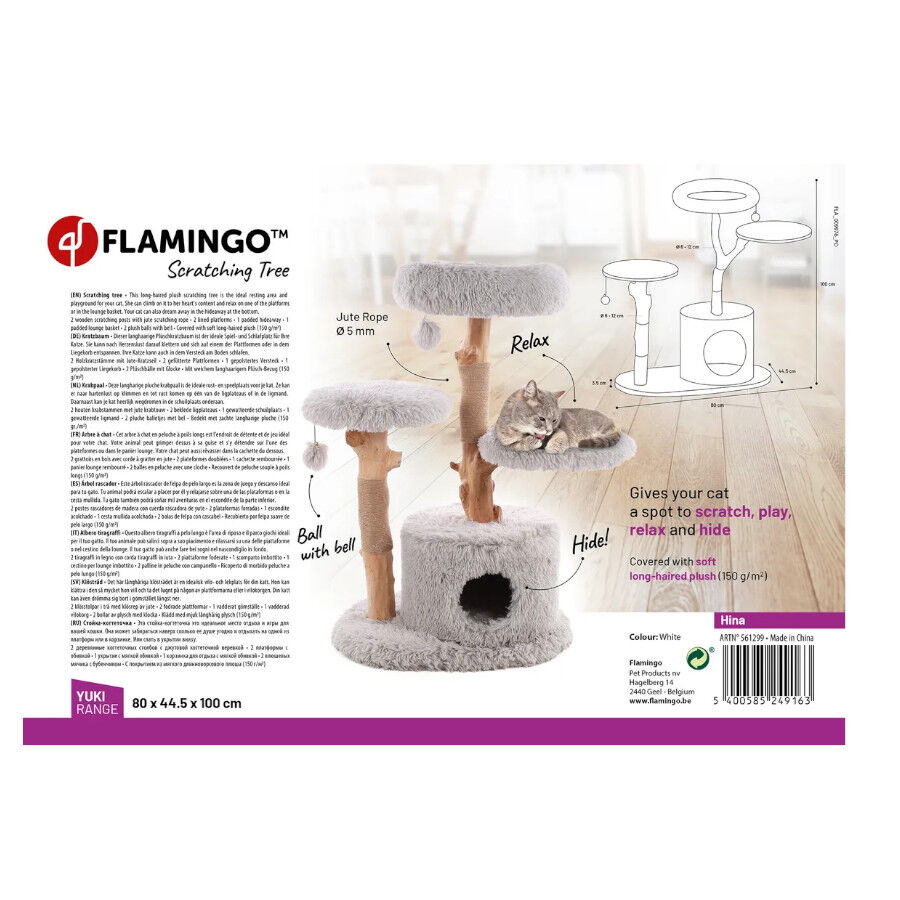 Flamingo Hina &Aacute;rvore Arranhadora com 3 n&iacute;veis para gatos, , large Imagem n&uacute;mero 2