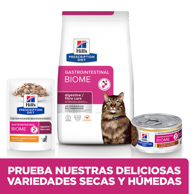 12 saquetas x 85 g Hill's Prescription Diet Feline GI Biome Digestive Care Frango e Legumes em molho Saqueta, , large Imagem n&uacute;mero 4