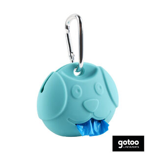 Gotoo Porta sacos de silicone azul para cães