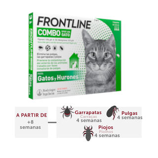 Frontline Combo Pipetas Antiparasitárias para gatos e furões