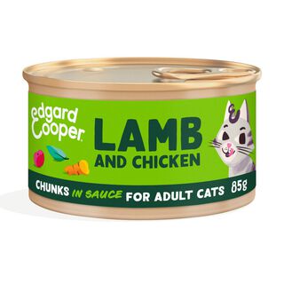 Edgard & Cooper Adult Pedaços de Borrego e Frango com molho em lata para gatos