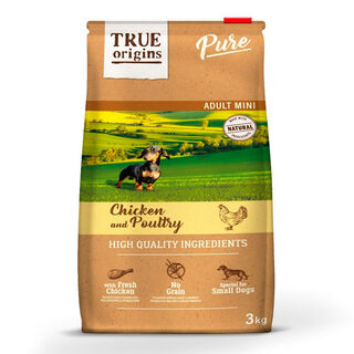 True Origins Mini Adult Pure Frango ração para cães