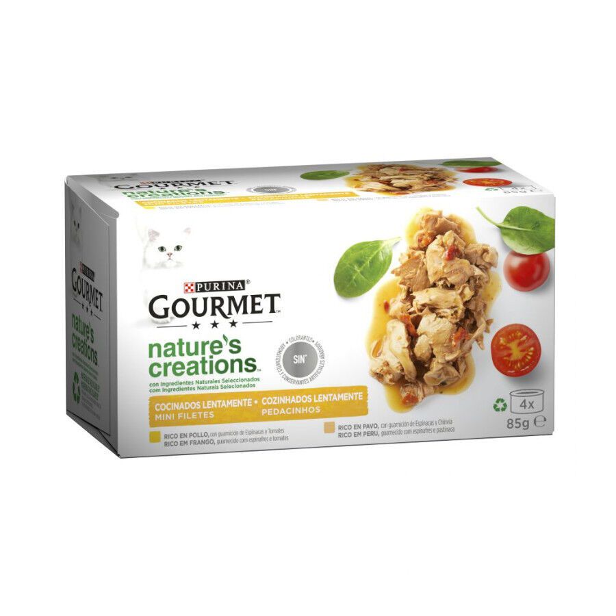 4 latas x 85 g Purina Gourmet Nature's Creations Mini Filetes de Carne, , large Imagem n&uacute;mero 1