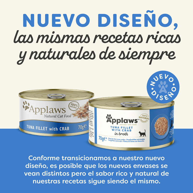70 g Applaws Atum e Caranguejo Lata para gatos, , large Imagem n&uacute;mero 2