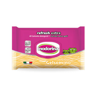 Inodorina Refresh toalhitas húmidas Jasmim para animais de estimação