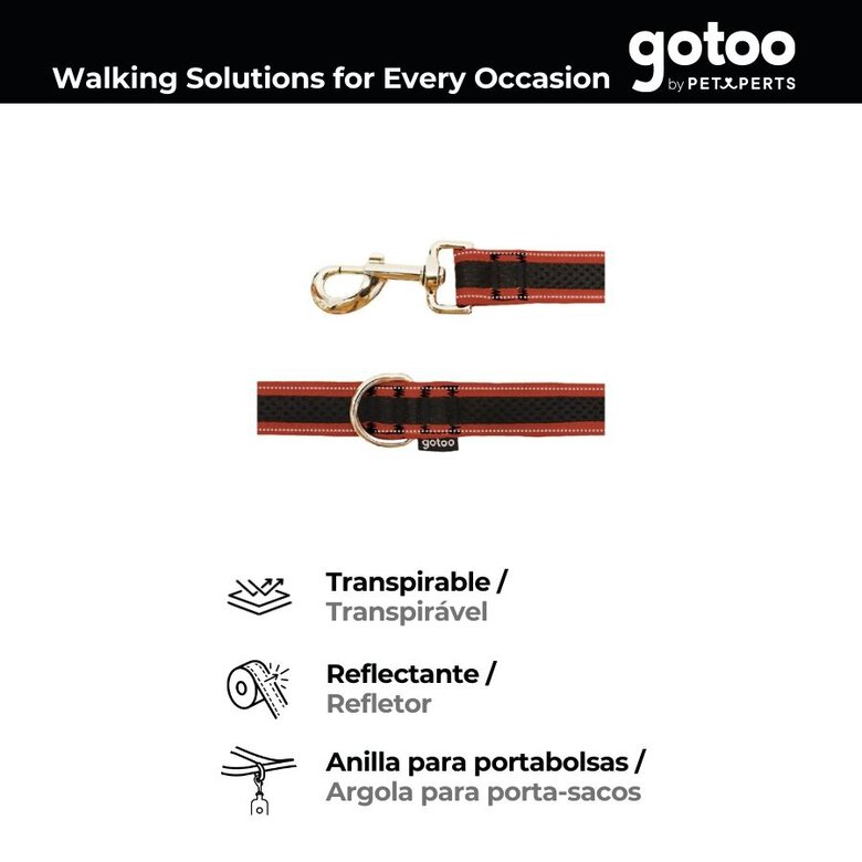 Gotoo Trela mesh laranja refletora para cães,  Imagem número 3 Gotoo Trela mesh laranja refletora para cães, , large Imagem número 3