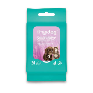 Freedog Toalhitas húmidas Lavanda e Baunilha para cães e gatos