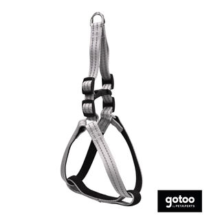 Gotoo Peitoral nylon cinza reflexivo para cães