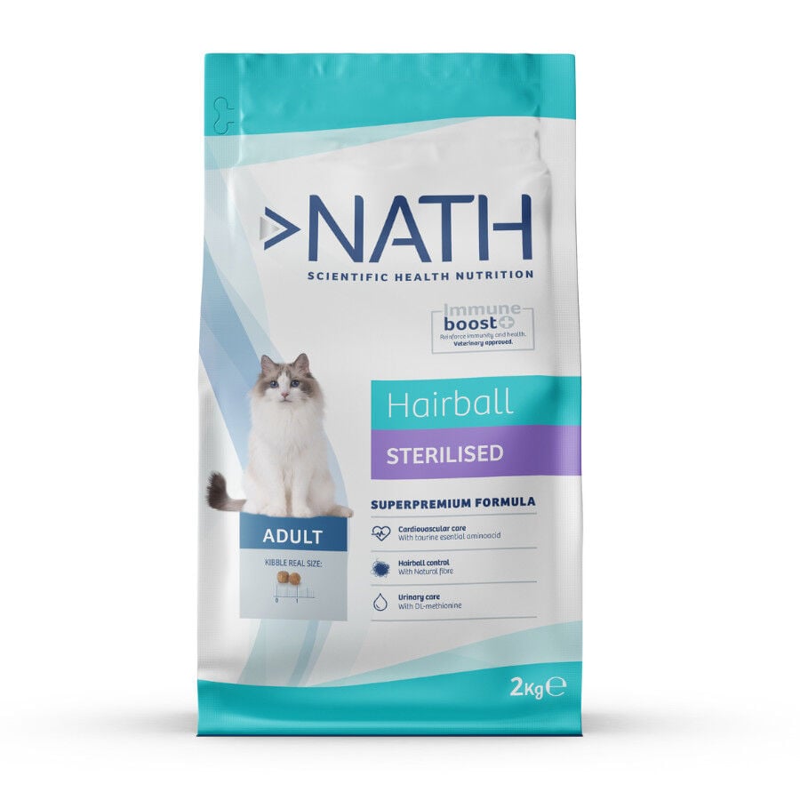 2 kg Nath Hairball Sterilized Ra&ccedil;&atilde;o Seca para Gatos, , large Imagem n&uacute;mero 1