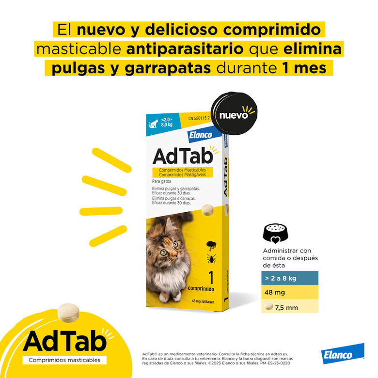 AdTab Comprimidos Mastigáveis para gatos, , large image number null