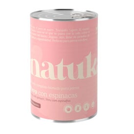 Natuka Alimento húmido de peru e espinafres em lata para cães