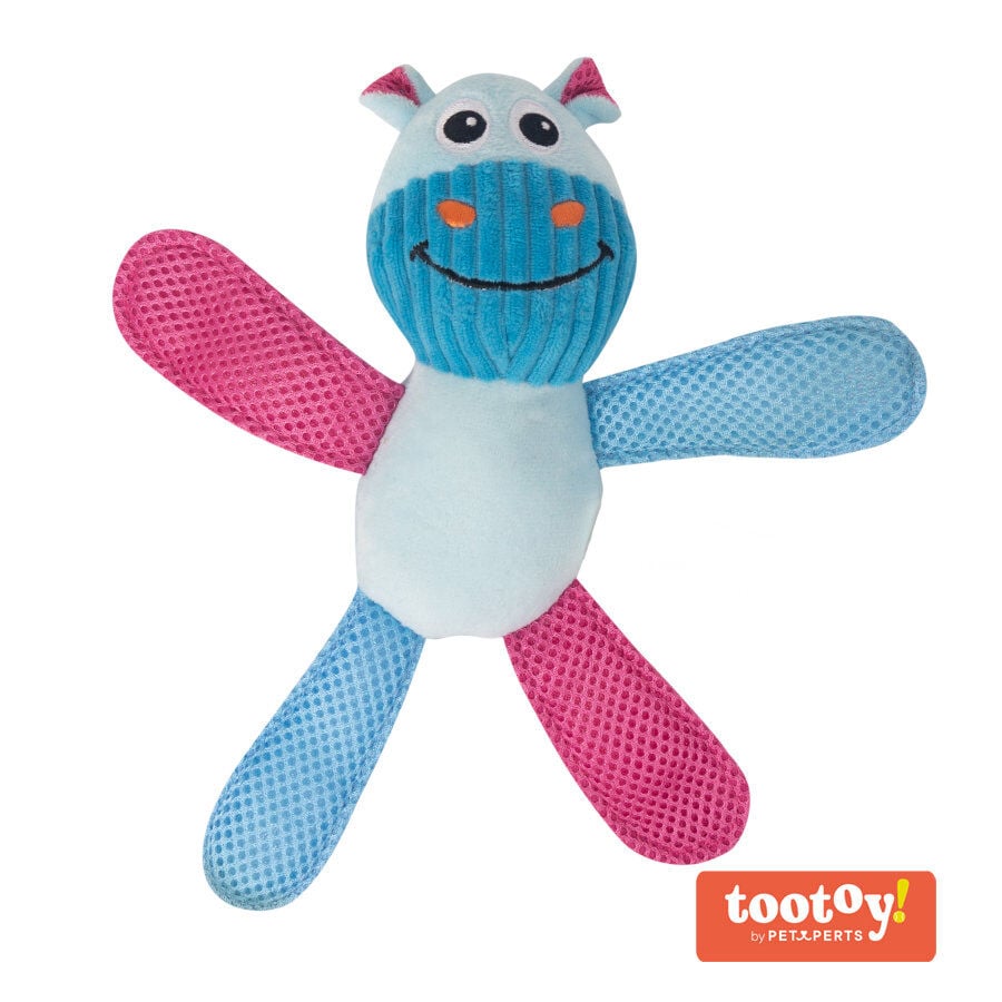 Tootoy! Chew Fetch It Hippo Azul e Rosa Peluche para c&atilde;es, , large Imagem n&uacute;mero 1