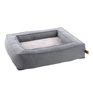 Flamingo Carlota Rectangular Cinzenta cama com fecho para cães