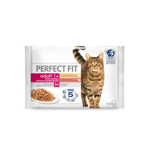 Perfect Fit Adult Sterelized Frango e Vitela saqueta em molho para gatos