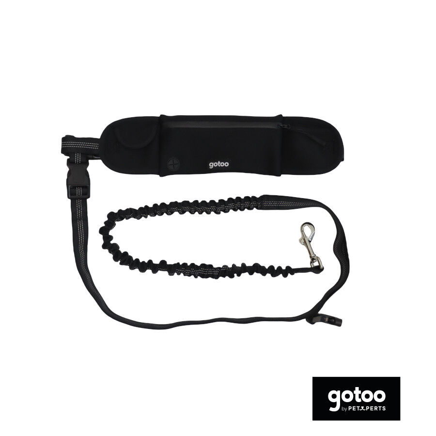 Gotoo Trela m&atilde;os livres preta para c&atilde;es, , large Imagem n&uacute;mero 2