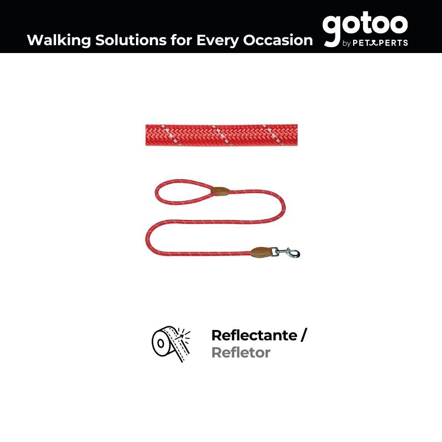 Gotoo trela de corda refletora vermelha para c&atilde;es, , large Imagem n&uacute;mero 3