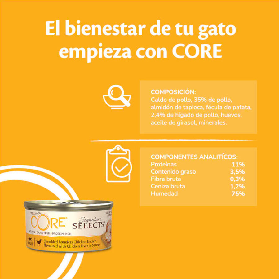 79 g Wellness Core Shredded frango lata para gatos, , large Imagem n&uacute;mero 3