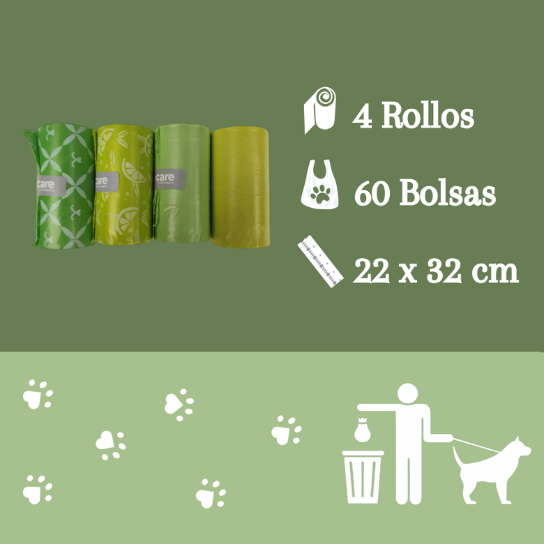 Nice Care Basic Rolos de sacos higiénicos com aroma a limão para cães,  Imagem número 3 Nice Care Basic Rolos de sacos higiénicos com aroma a limão para cães, , large Imagem número 3