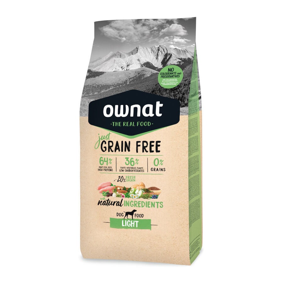 Ownat Just Grain Free Adulto Light ra&ccedil;&atilde;o para c&atilde;es, , large Imagem n&uacute;mero 1