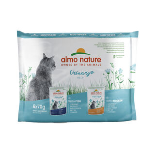 Almo Nature Urinary Help Peixe e Frango saquetas para gatos – Multipack 6