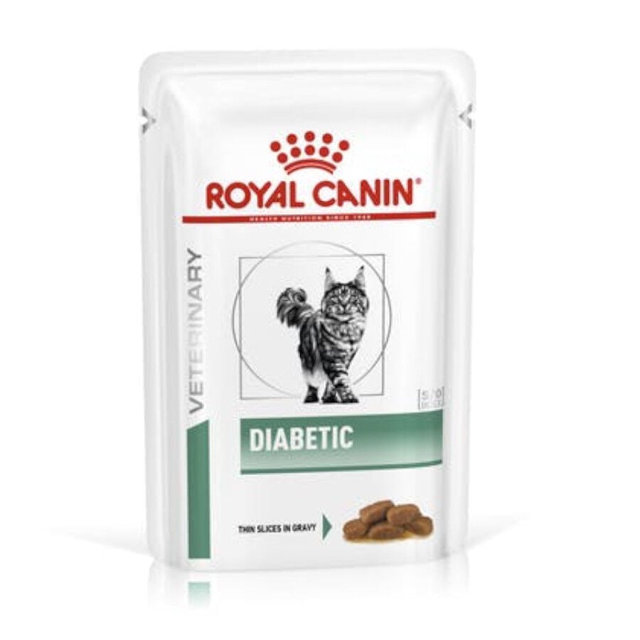 12 saquetas x 85 g Royal Canin Veterinary Diet Diabetic saqueta para gatos, , large Imagem n&uacute;mero 1