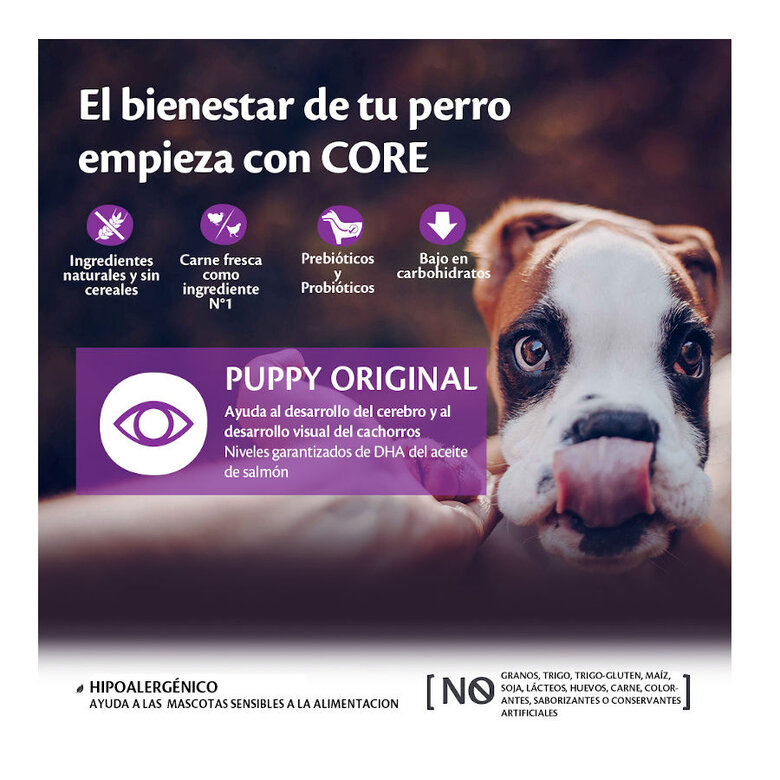 10 kg Wellness Core Puppy Small/Medium Frango e Peru ração para cães,  Imagem número 3 10 kg Wellness Core Puppy Small/Medium Frango e Peru ração para cães, , large Imagem número 3