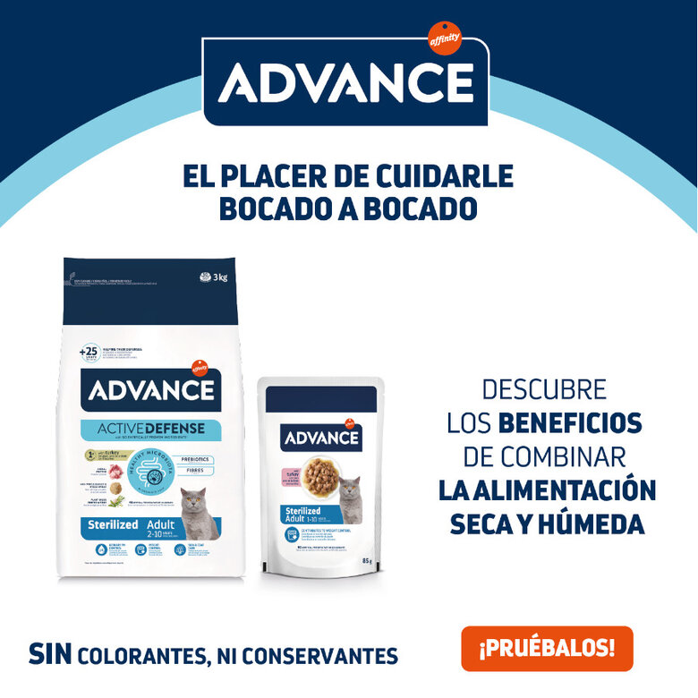 12 saquetas x 85 g (9 + 3 gratis!) Advance Adult Sterilized Peru Saqueta em Molho para gatos,  Imagem número 5 12 saquetas x 85 g (9 + 3 gratis!) Advance Adult Sterilized Peru Saqueta em Molho para gatos, , large Imagem número 5