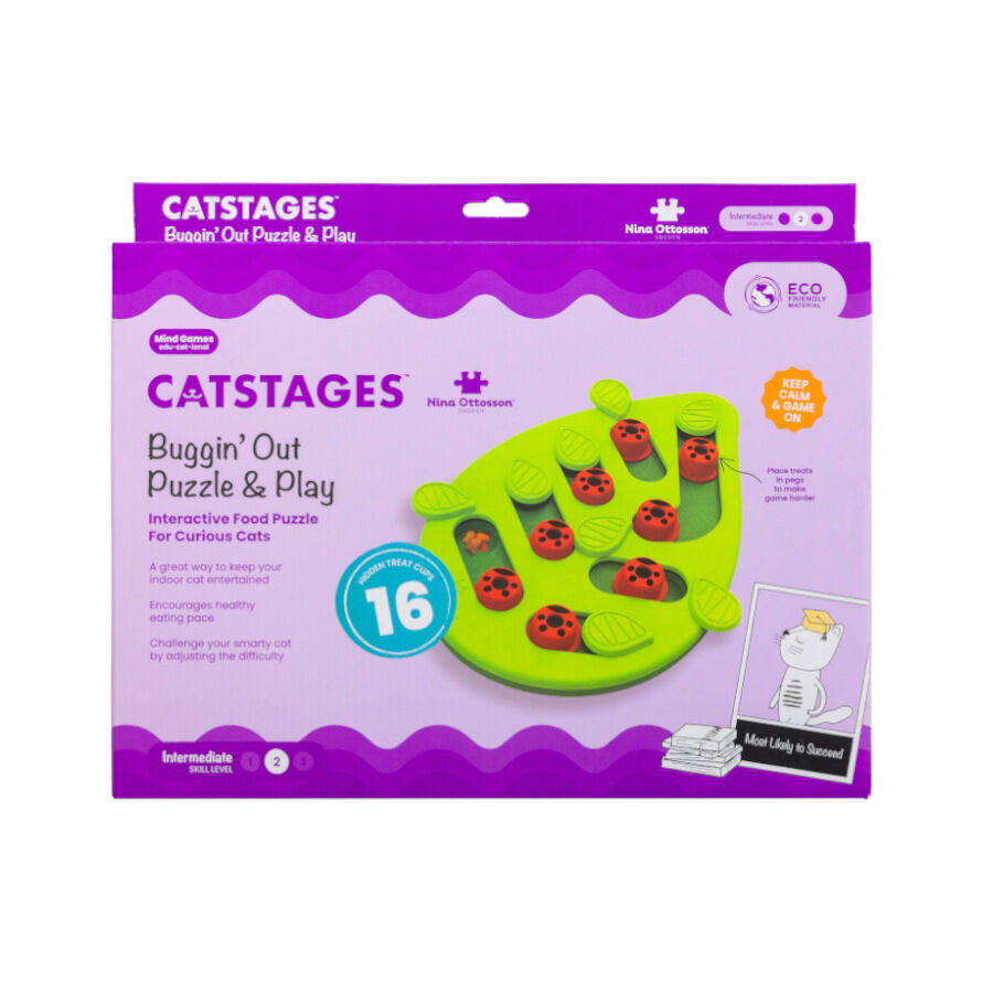 Catstages Nina Ottosson Puzzle & Play Buggin&rsquo; Out Brinquedo de Intelig&ecirc;ncia para gatos, , large Imagem n&uacute;mero 6