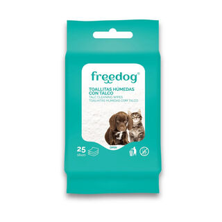 Freedog Toalhitas húmidas com talco para cães e gatos