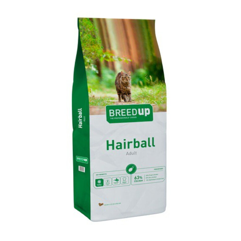 Breed Up Adult Hairball Frango ração para gatos , , large image number null