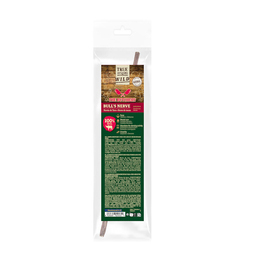 8 uds. x 20 cm True Origins Snack Nervo de Touro para c&atilde;es Pack Poupan&ccedil;a!, , large Imagem n&uacute;mero 1