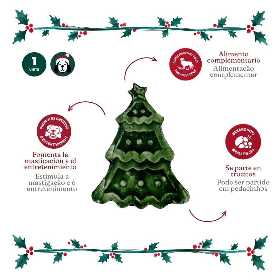 1 un. Wonder Christmas &Aacute;rvore de Couro Prensado Snacks para C&atilde;es, , large Imagem n&uacute;mero 3