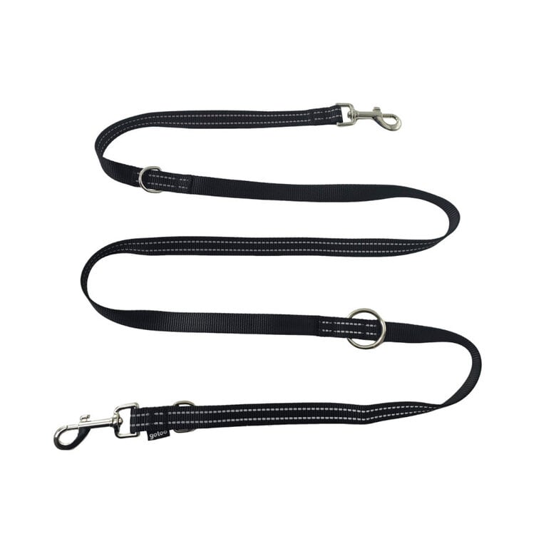 Gotoo Trela multiposição ajustável preta para cães,  Imagem número 1 Gotoo Trela multiposição ajustável preta para cães, , large Imagem número 1