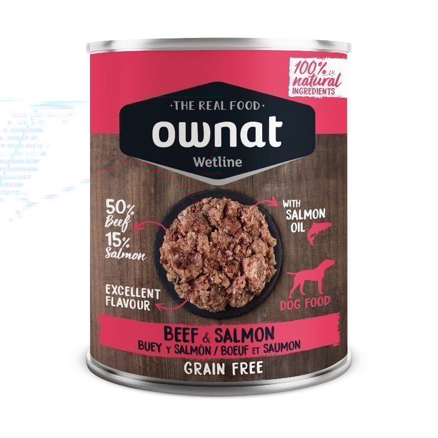 395 g Ownat Wetline Boi e Salm&atilde;o lata para c&atilde;es, , large Imagem n&uacute;mero 1