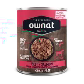 Ownat Wetline Boi e Salmão lata para cães