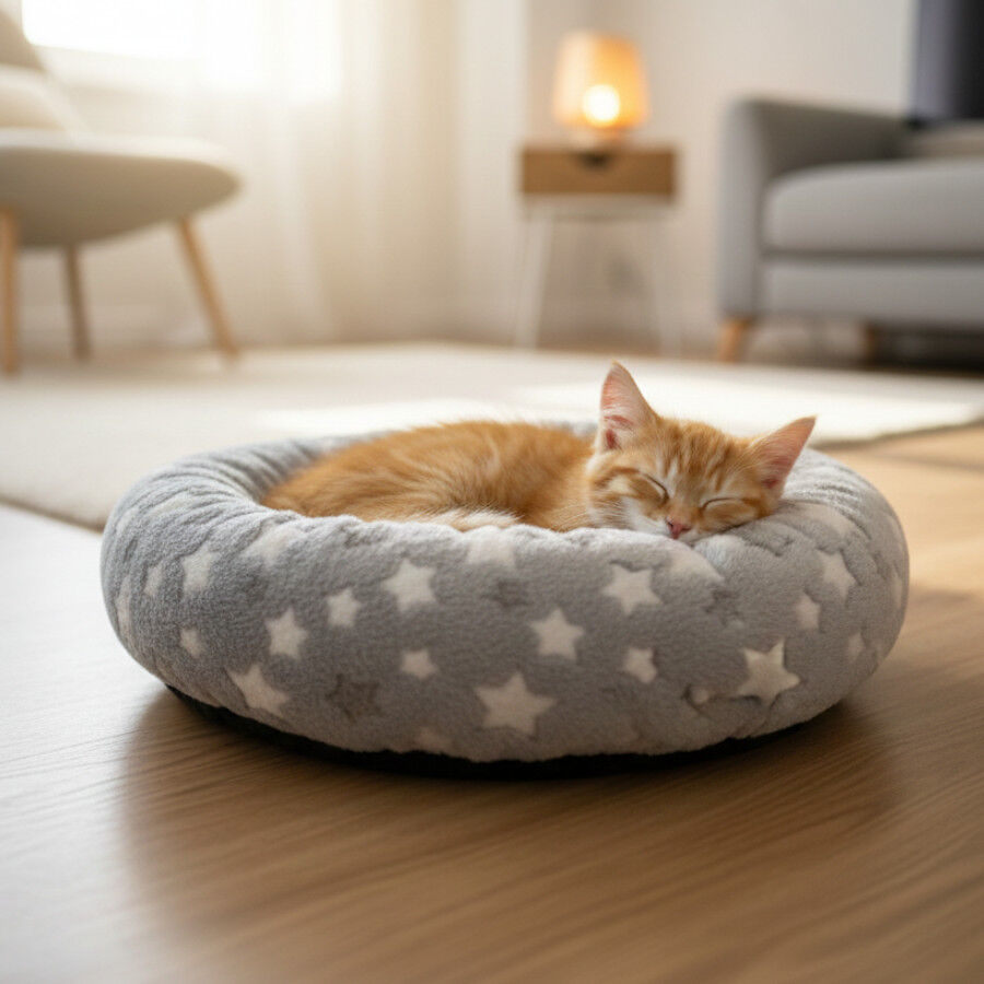 Leeby Cama donut estrela cinzenta para gatos, , large Imagem n&uacute;mero 1