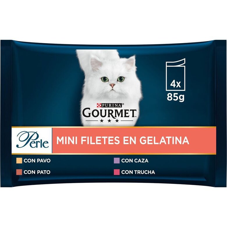 4 saquetas x 85 g Gourmet Perle Filetes em galeia saqueta para gatos - Multipack 4,  Imagem número 1 4 saquetas x 85 g Gourmet Perle Filetes em galeia saqueta para gatos - Multipack 4, , large Imagem número 1
