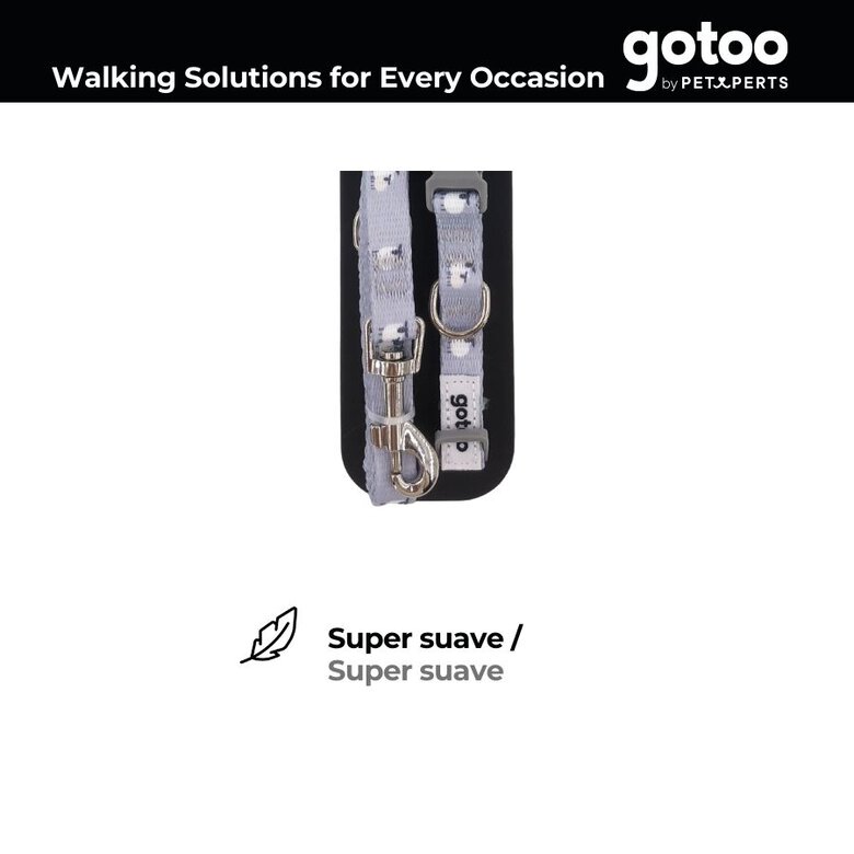 Gotoo Trela estampada cinza para cães,  Imagem número 3 Gotoo Trela estampada cinza para cães, , large Imagem número 3